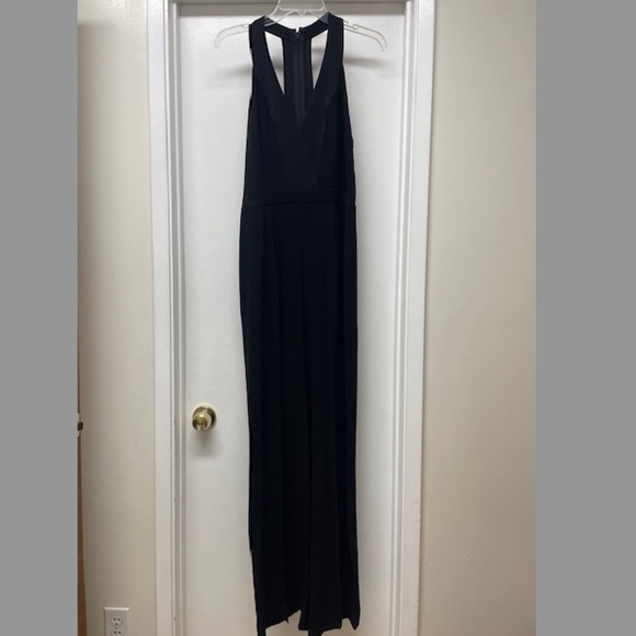 EUC BCBGMAXAZRIA BLACK EMANUEL CUTOUT JUMPSUIT PANTSUIT - Picture 5 of 14